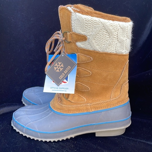 KHOMBU LEATHER MIX / RUBBER LACE UP SNOW / WINTER BOOTS - 9 - NWT ! ❄️ - Picture 3 of 12